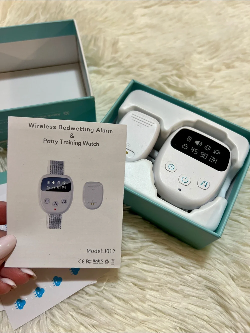 Wireless Bedwetting Alarm & Potty Training Watch - White Brand New in box